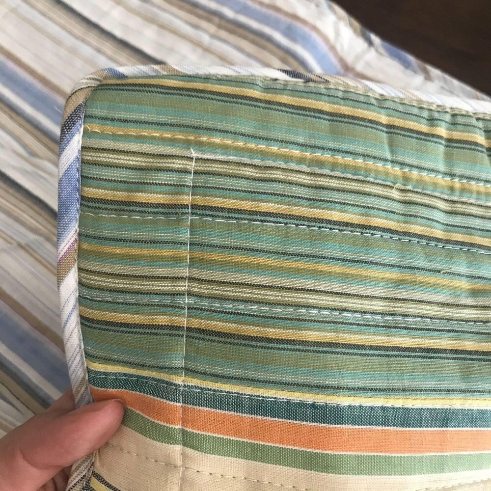 Set of 2 Neutral Stripe Standard Pillow Shams - Picture 9 of 10
